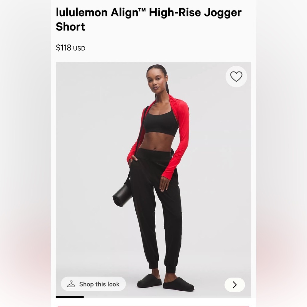 Lululemon Athletica Black Align HR Jogger Short